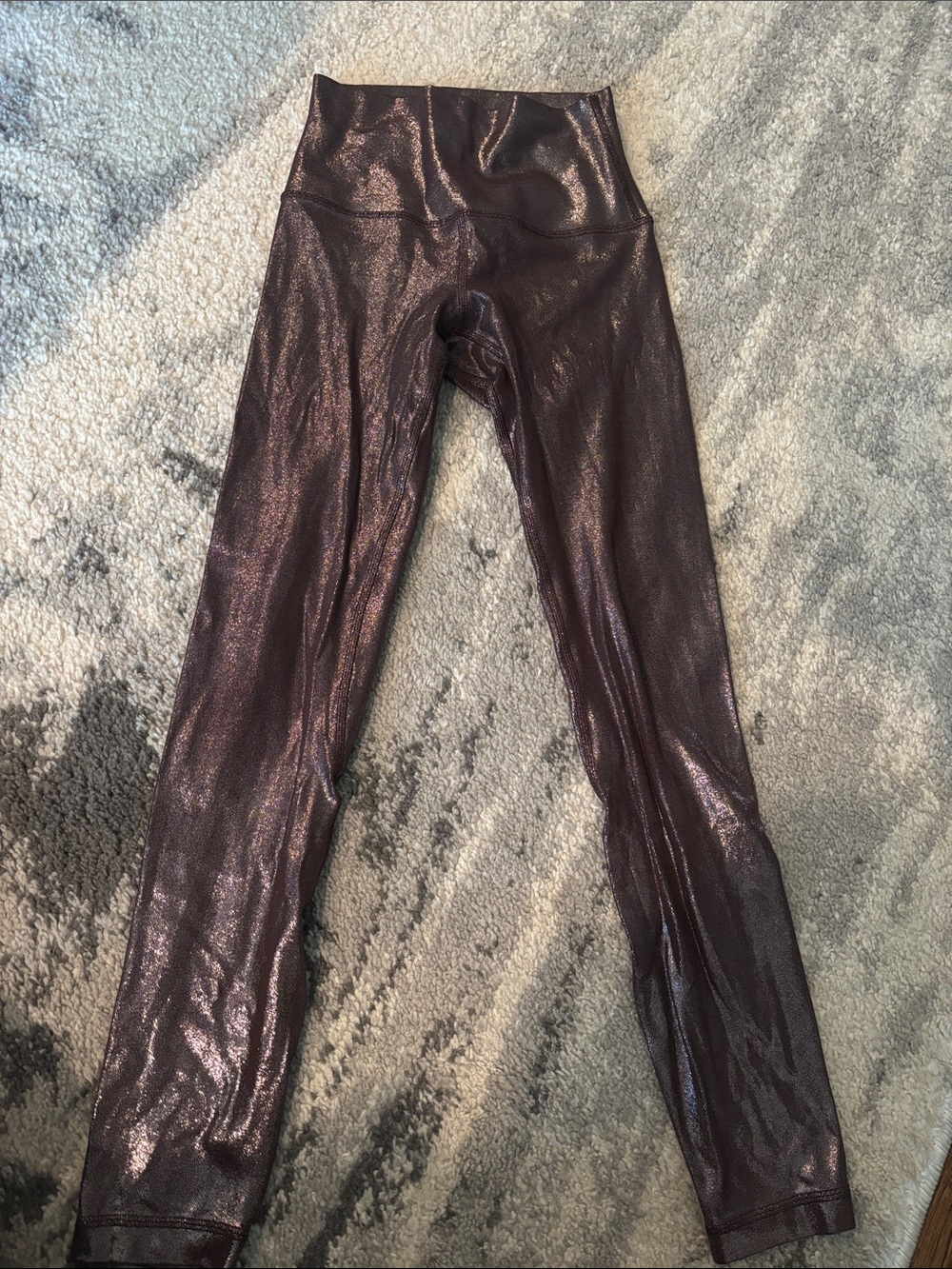 Lululemon Shimmery Metallic Plum High-Waist Leggings